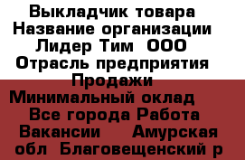 Выкладчик товара › Название организации ­ Лидер Тим, ООО › Отрасль предприятия ­ Продажи › Минимальный оклад ­ 1 - Все города Работа » Вакансии   . Амурская обл.,Благовещенский р-н